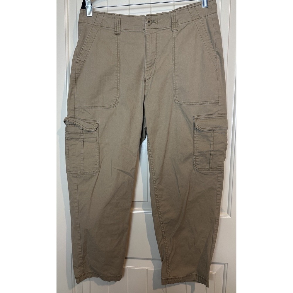 Old Navy Women's High-Rise OG Chino Cargo Pants Sz L cotton classic barrel relax